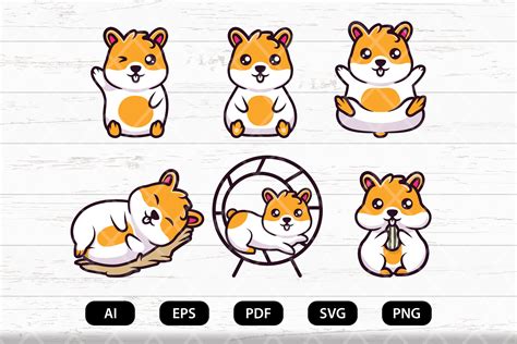 Cute Chibi Hamster Clipart Svg Png Suitable For Cricut Etsy