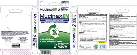 Fda Label For Mucinex Dm Tablet Extended Release Oral Indications Usage And Precautions