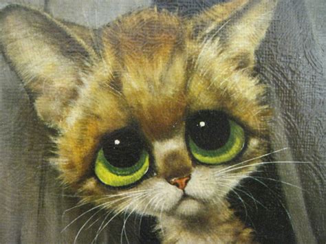 Vintage Sad Big Eyed Cat Litho Pity Kitty By Gig