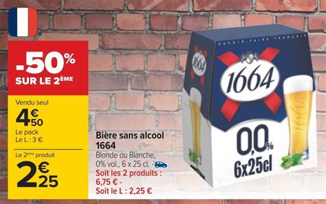 Promo 1664 Bière Sans Alcool 1664 Chez Carrefour