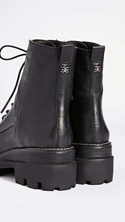 Sam Edelman Womens Garret Leather Combat Boots In Black Modesens