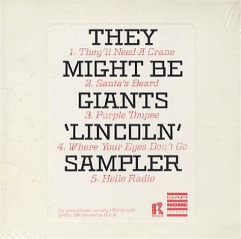 They Might Be Giants Lincoln Sampler Us Promo Cd Single Cd