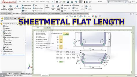 Sheetmetal Flat Length Calculation Theory Vs Solidworks Youtube