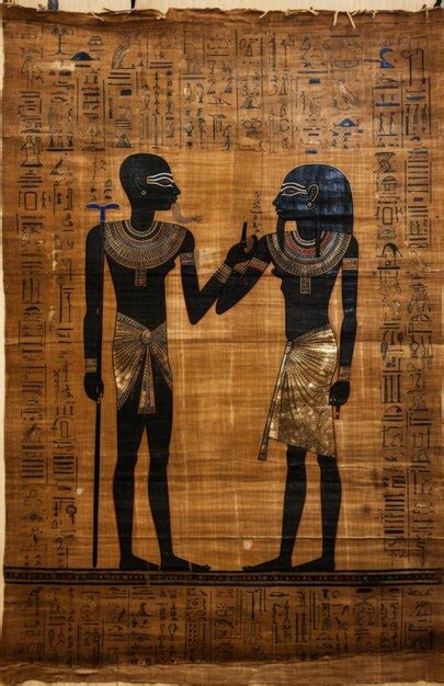 Premium Ai Image Ancient Egyptian Papyrus Style Generative Ai