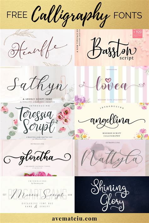 10 New Free Beautiful Calligraphy Fonts Ave Mateiu Free Calligraphy