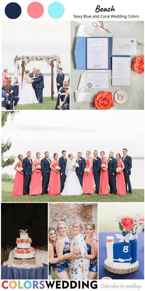 Colors Wedding Top 8 Navy Blue And Coral Wedding Color Combos