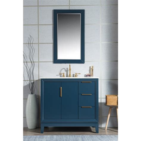 Endowed with plenty of natural light, this master bath makes the most of it with a palette inspired by the beach. Water Creation 36 in. Single Sink Bath Vanity in Carrara White Marble Vanity Top in Monarch Blue ...