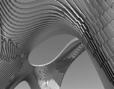 Pleated Shell Structures Exhibition Zaha Hadid Architects Archdaily