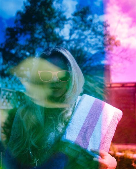 Portrait Of A Woman In Summer With Light Leaks And Vivid Colours By Stocksy Contributor Kkgas