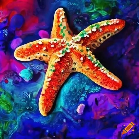 Colorful Artwork Of A Starfish On Craiyon