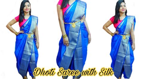 How To Drape Silk Saree In Dhoti Style Easy Saree Draping Tutorial