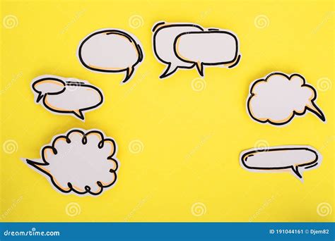 Paper Speech Bubbles Icon On The Yellow Stock Image Image Of