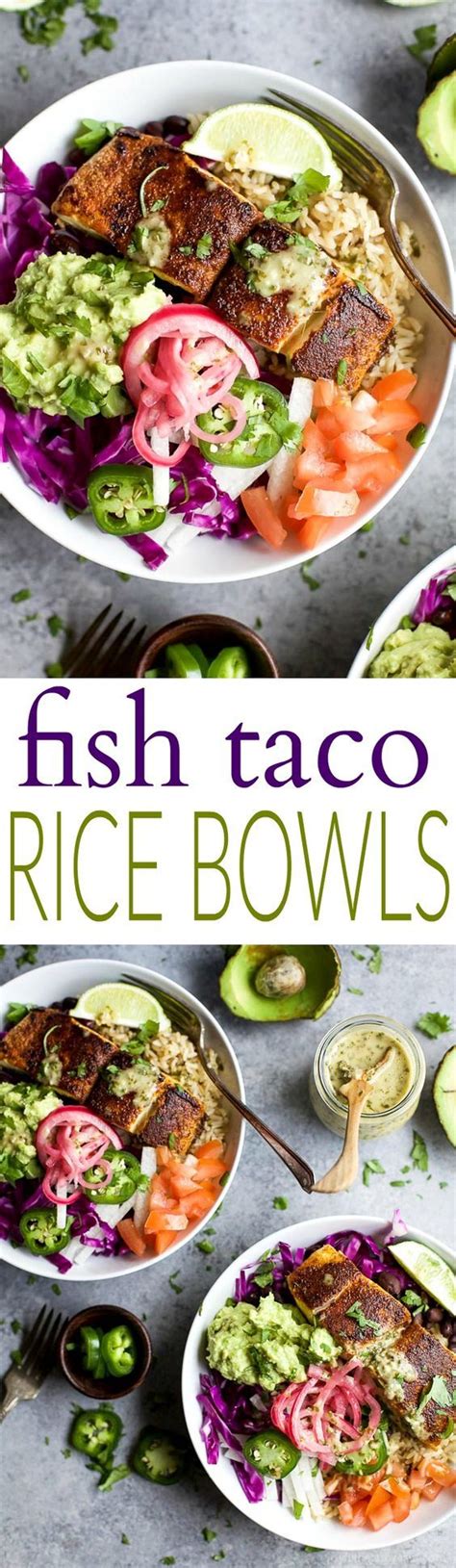 Maybe you would like to learn more about one of these? Delicious Fish Taco Rice Bowls with Avocado & Pickled ...
