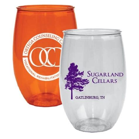 Oz Stemless Wine Glass With Your Logo Imprintlogo Com