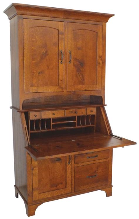 Bottom spaces are just big enough to tuck in a laptop. Deluxe Mission Secretary Desk with Hutch Top | Amish ...
