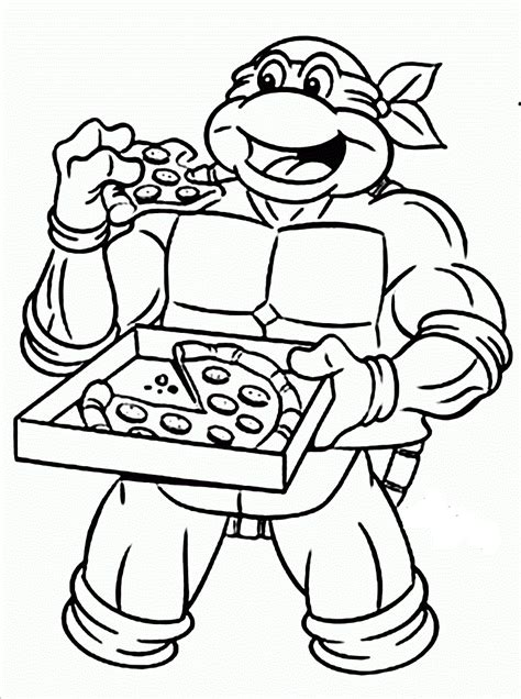 Ninja turtles coloring sheets are a great learning source for toddlers to help them develop their imagination skills. Ninja Turtle Eating Pizza Coloring Page - Free Printable ...