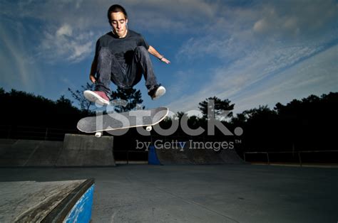 Skateboarder On A Flip Trick Stock Photo Royalty Free Freeimages