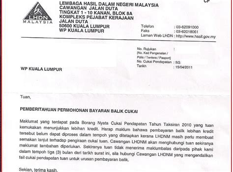 Surat Rayuan Pembetulan Lhdn  Terengganu t
