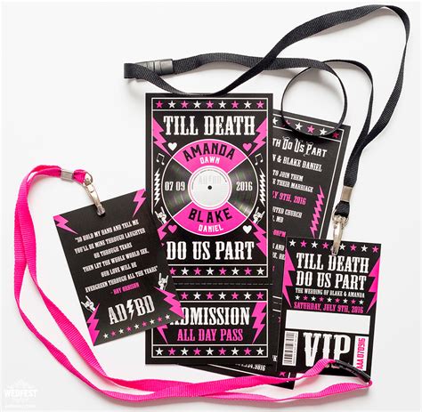 It probably won't surprise you that that part of the earlier 1549 version of the book of common prayer retained the till death us depart. Till Death Do Us Part Rock n Roll Wedding Invites | WEDFEST