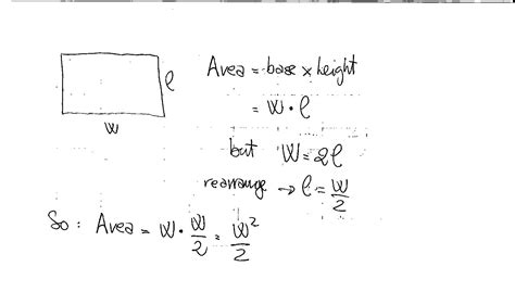 Express The Area Of A Rectangle As A Function Of The Width W If The