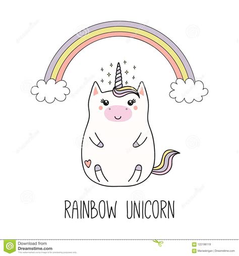 Pour un nail art licorne assumé, privilégie : Licorne De Kawaii Avec L'arc-en-ciel Illustration de Vecteur - Illustration du cils, gosse ...