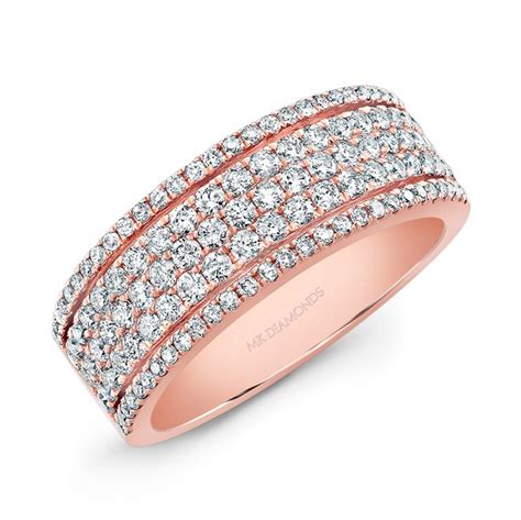 From middle french pavé (pavement). 14k Rose Gold Diamond Pave Band