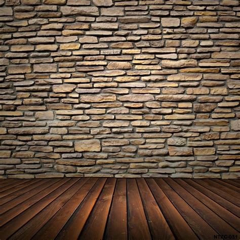 7x5ft Vintage Brick Walls Photography Backdrops Brown Wood Floor Shoot