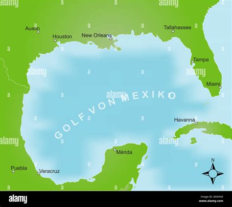 Mapa Golfo De México Fotografía De Stock Alamy
