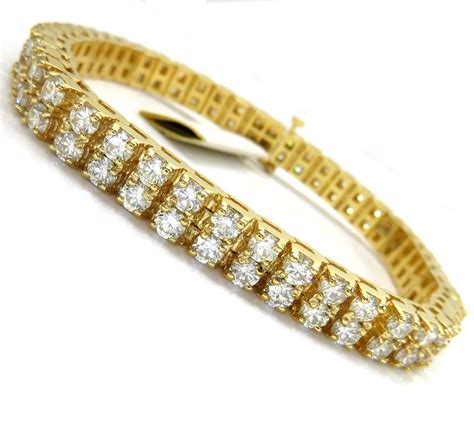 Buy 10k Yellow Gold 2 Row Diamond Tennis Bracelet 8 Inch 1423ct Online