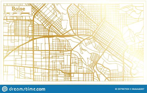 Boise Usa City Map In Retro Style In Golden Color Outline Map Stock