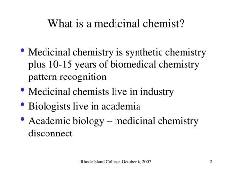 Ppt Medicinal Chemists What Are They Who Is Good At It What Is The