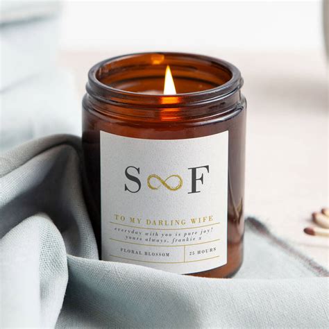 Infinity T For Couples Anniversary Scented Candle By Kindred Fires