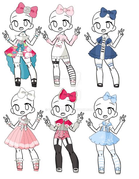 Outfit Adopt Set Open 26 By Yuki White Character Design Drawing