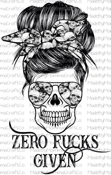 zero fucks given messy bun skulls cheat clear waterslide™ or cheat cle made by momma waterslides