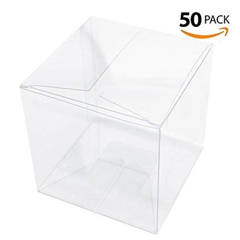 Lnkey 50 Pcs Clear Favor Boxes 3x3x3 Inch For Cupcake Wedding Party