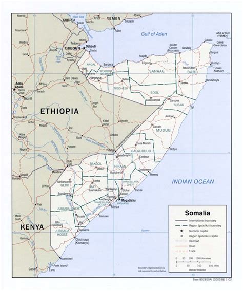 Detailed Political And Administrative Map Of Somalia With Cities And