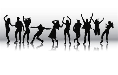 Premium Vector People Dancing At Club Silhouettes