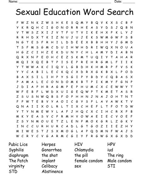 Sex Education Vocabulary Worksheet Wordmint Hot Sex Picture