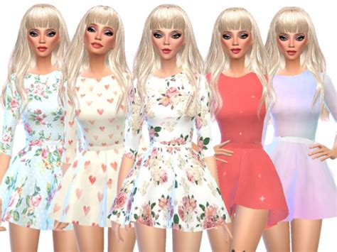 Kawaii Long Sleeved Mini Dresses By Wickedkittie At Tsr Sims 4 Updates