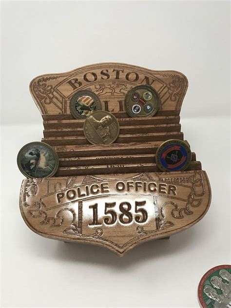 Challenge Coin Display Boston Police Department Coin Display