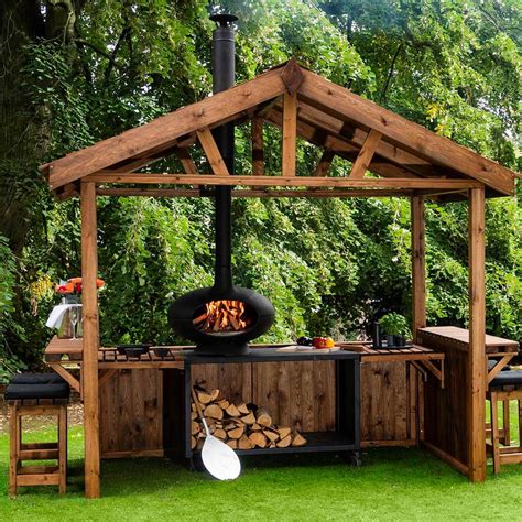 House outdoor bbq grill area on the backyard. 10 Country Outdoor Kitchen Ideas 2020 (Peaceful at Heart)