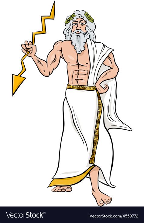 Apollo is the olympian god of the sun and light, music and poetry, healing and plagues, prophecy and knowledge, order and beauty, archery and agriculture. Greek god zeus cartoon Royalty Free Vector Image
