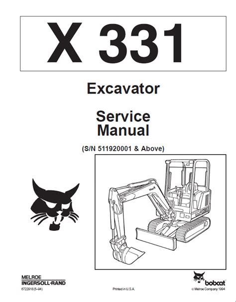 bobcat   excavator service manual