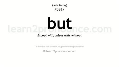 Pronunciation Of But Definition Of But Youtube