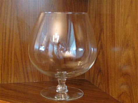 Large Huge Giant Clear Smooth Glass Brandy Snifter Etsy