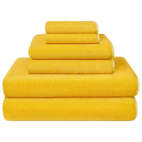 Crowning Touch Amaze 6 Piece Bath Towel Set Yellow Towels Towel Set