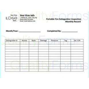 The best video on how to inspect a fire extinguisher. Monthly Fire Extinguisher Inspection Form
