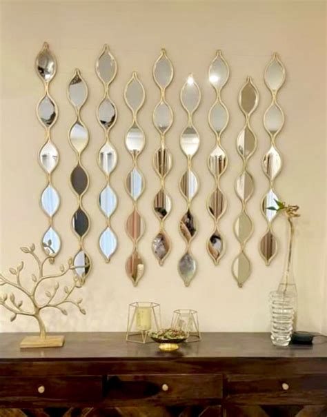 Oval Wall Mirror Strips Alaaya Decor