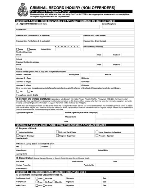 Criminal Record Inquiry 2020 2022 Fill And Sign Printable Template