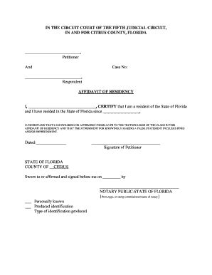 Free Florida Affidavit Template Of Affidavit Form Flo Vrogue Co